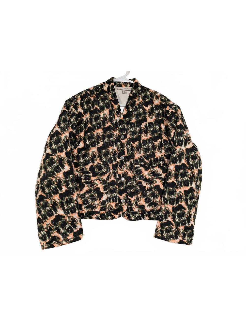 Rachel Comey x Target Abstract Animal Print Quilted Jacket Womens XS Green Peach